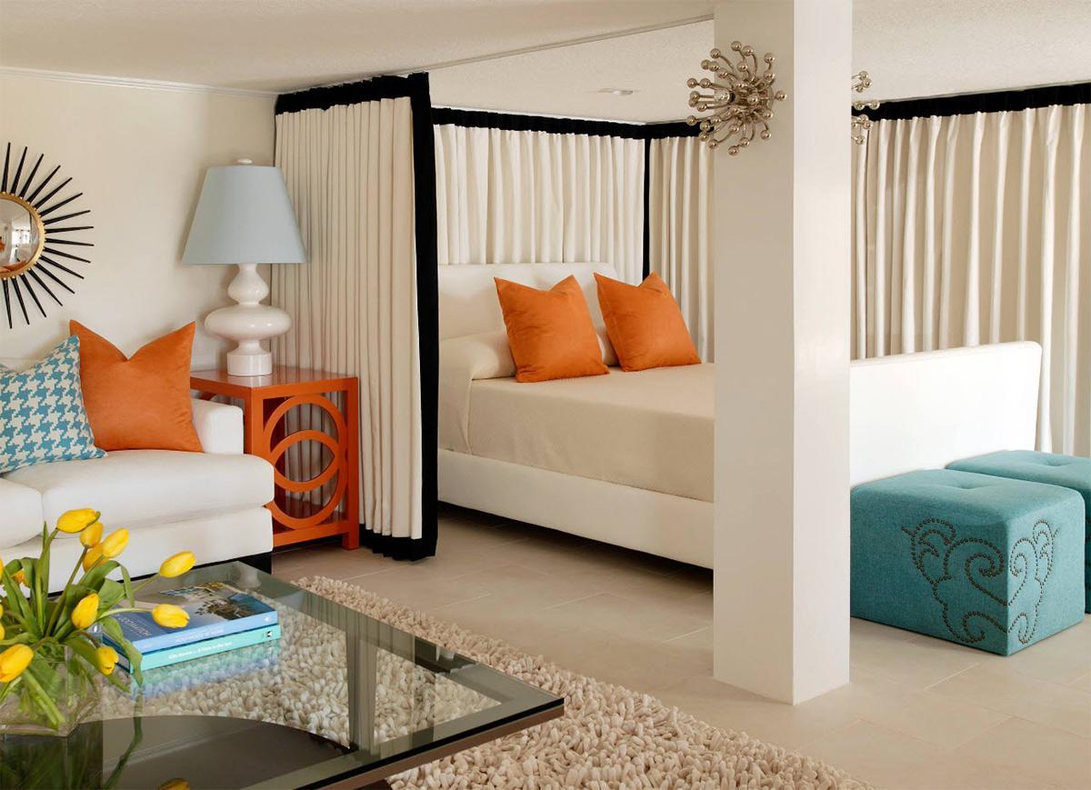 Cách thiết kế phòng khách kết hợp phòng ngủ cho nhà có diện