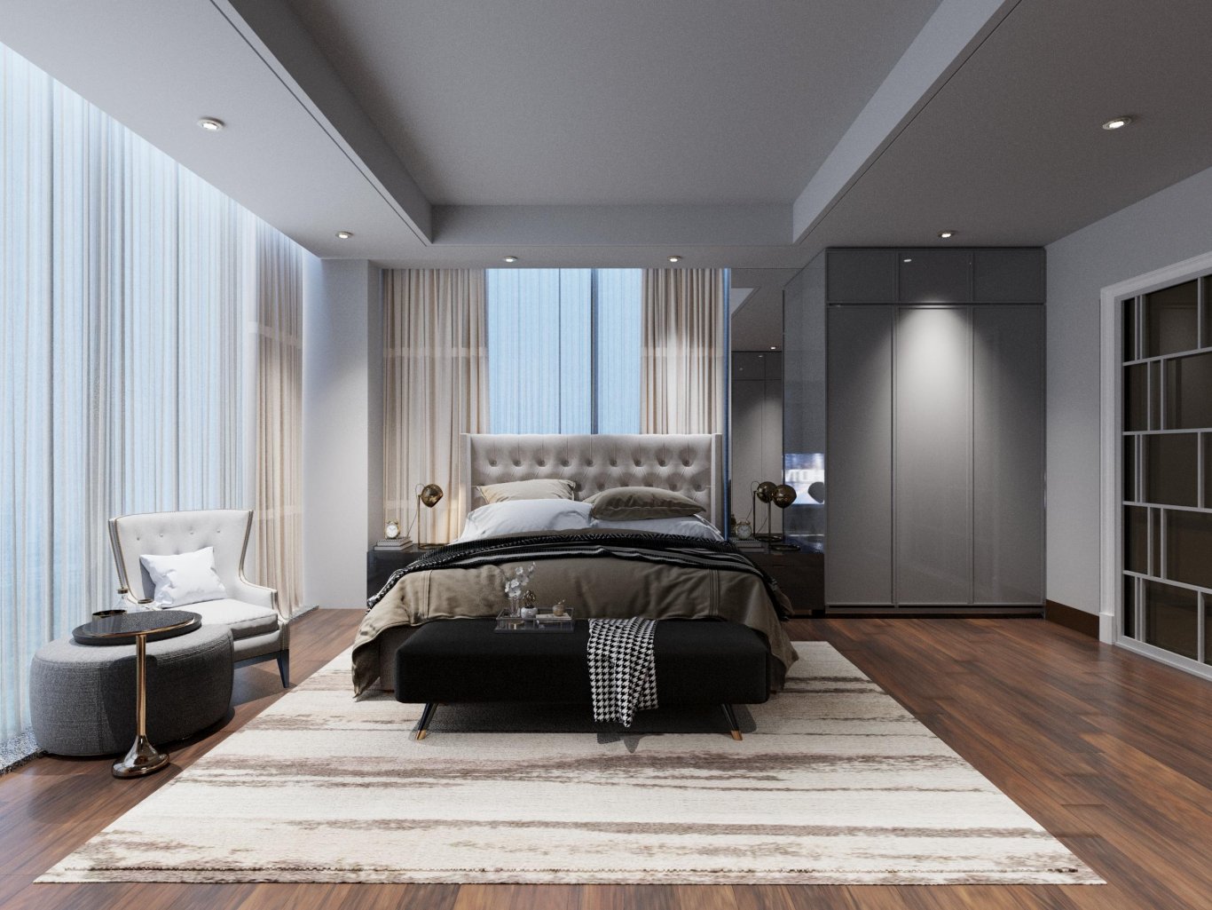 Những không gian phòng ngủ đẹp quyến rũ với gam màu xám không thể không yêu