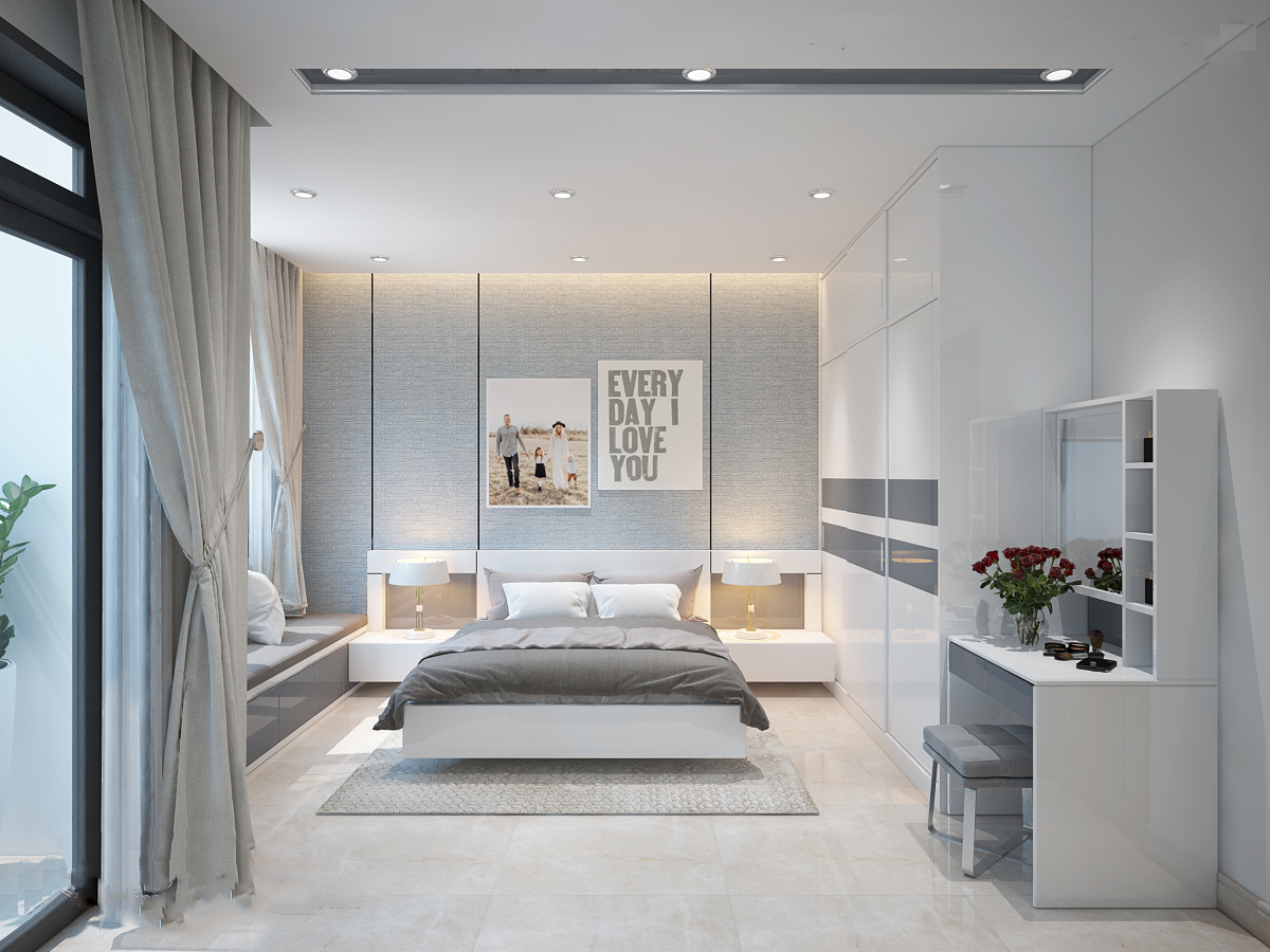 Với mẫu thiết kế nội thất phòng ngủ hiện đại và tiện nghi trong năm 2024 cho không gian 30m2, không gian phòng ngủ của bạn sẽ trở nên thật mới lạ và đầy cuốn hút. Bạn sẽ có một giấc ngủ tràn đầy năng lượng và sức khỏe. Hãy xem qua những bức ảnh để cảm nhận thêm điều kì diệu nhé!