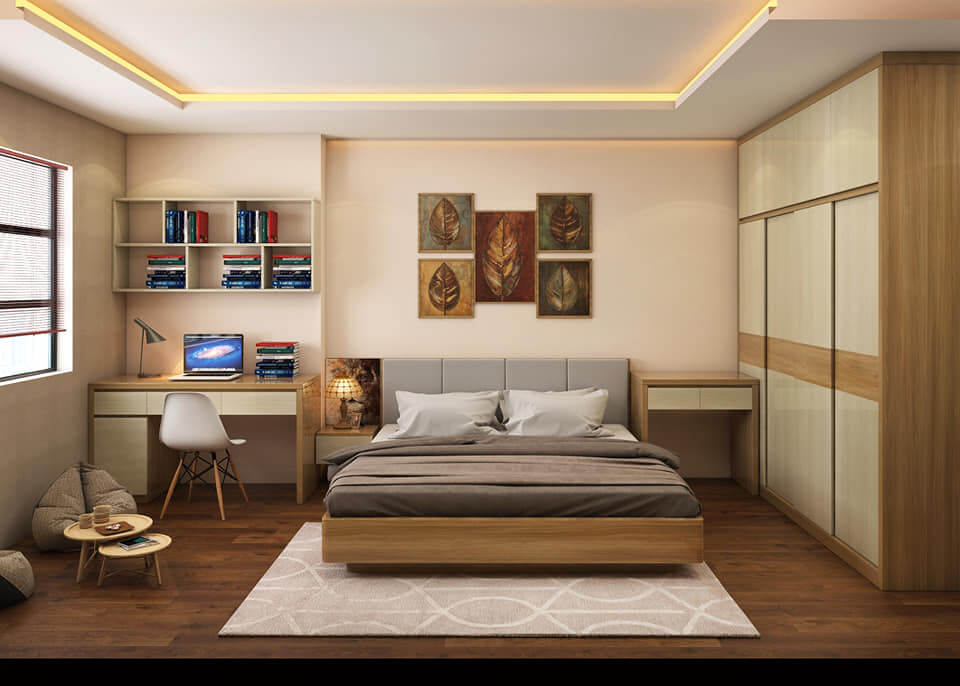 Không gian phòng ngủ có diện tích 4m x 4m không phải là một thách thức đối với thiết kế nội thất của chúng tôi. Với các giải pháp sáng tạo, bạn có thể tạo ra một không gian ngủ tiện nghi, thú vị và đầy tiếng cười. Hãy gọi cho chúng tôi để nhận được các gợi ý tốt nhất và tạo ra không gian ngủ của bạn.