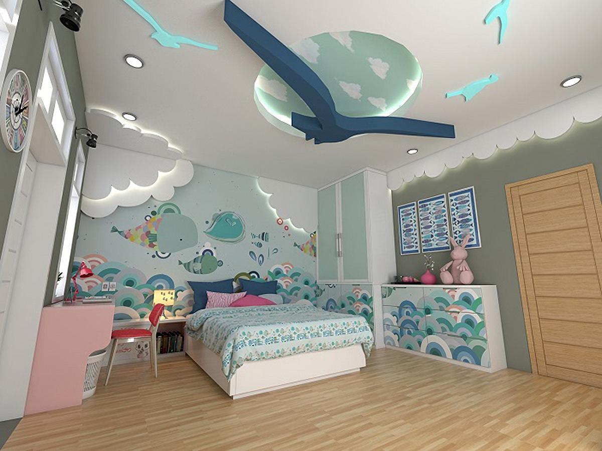 Tổng hợp 30+ mẫu trần thạch cao phòng ngủ trẻ em đẹp nhất