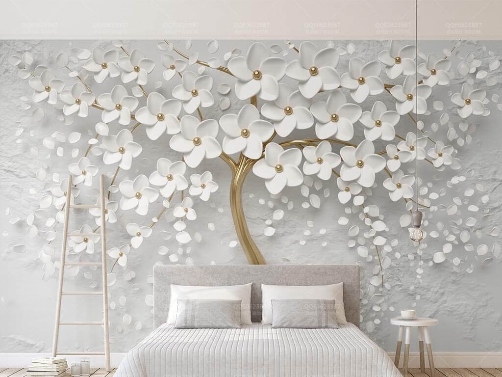 30+ mẫu tranh dán tường phòng ngủ 3D đẹp, ấn tượng nhất